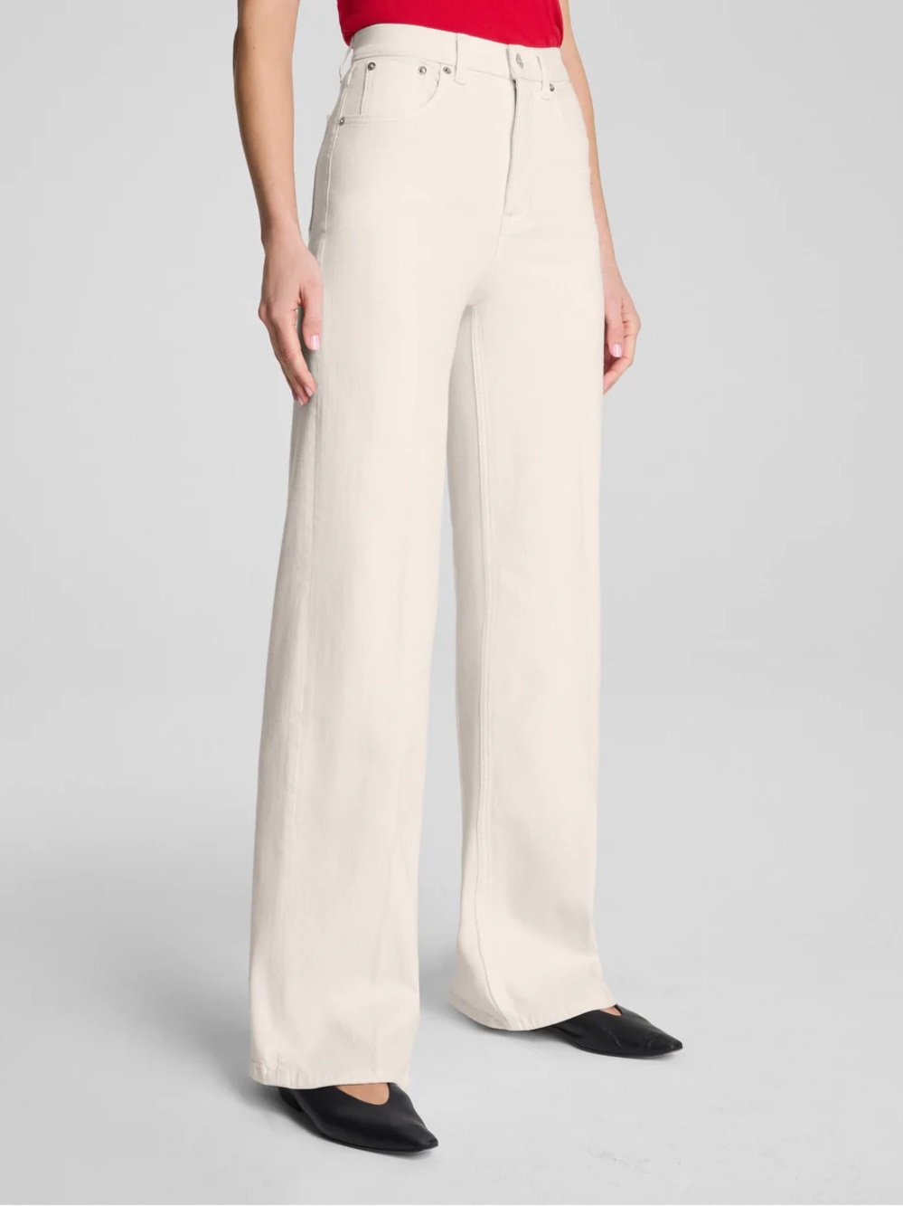 SPANXshape Authentic 360 Wide Leg Jeans in Alabaster, Regular, size Medium